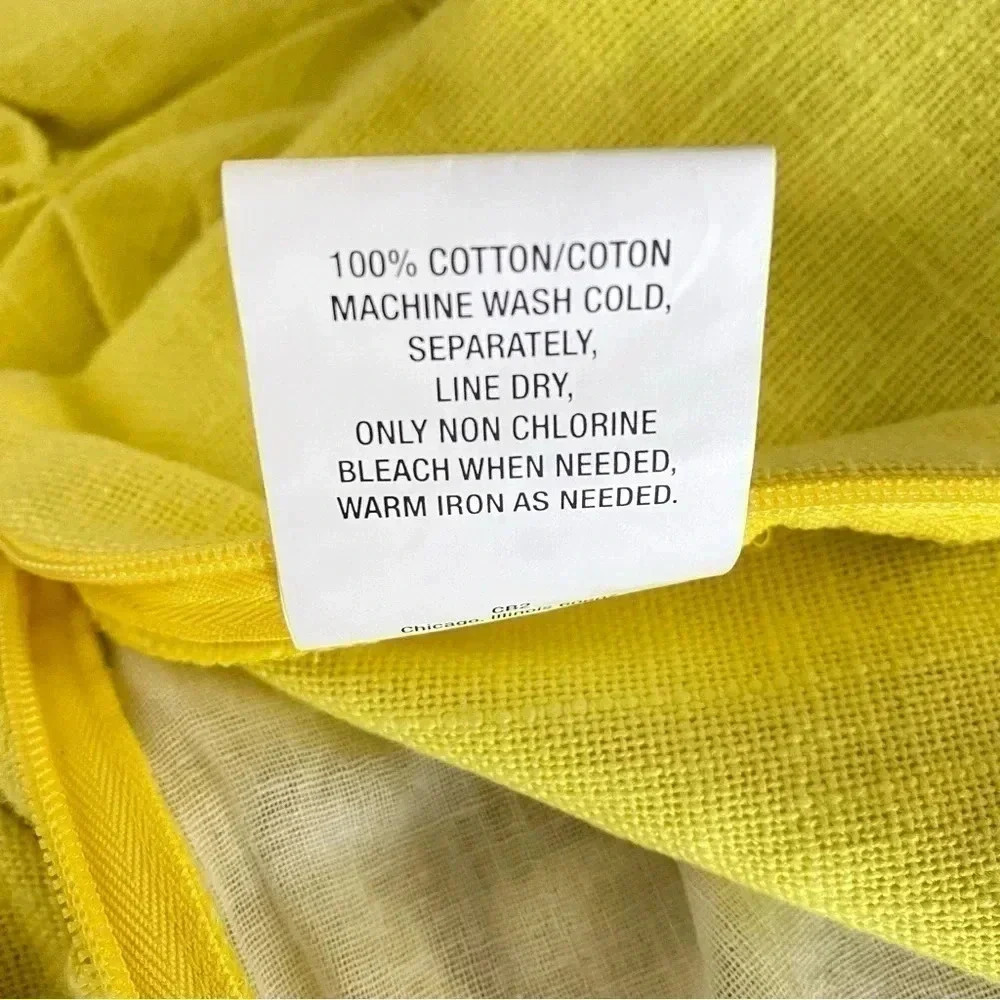 CB2 PINTUCK YELLOW 18" x18" Pillow Cover - Picture 3 of 7